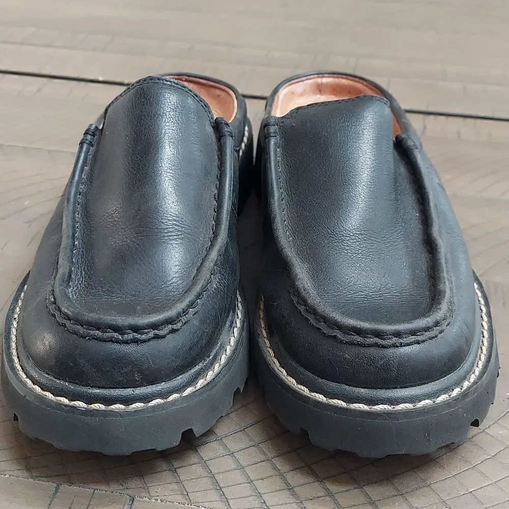 Ariat Black Pebbled Leather Mule Loafers Sz 5.5B